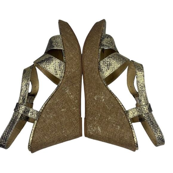VANELi Gold Metallic Snakeskin Wedge Sandals 
Size 9 1/2 - Picture 8 of 12